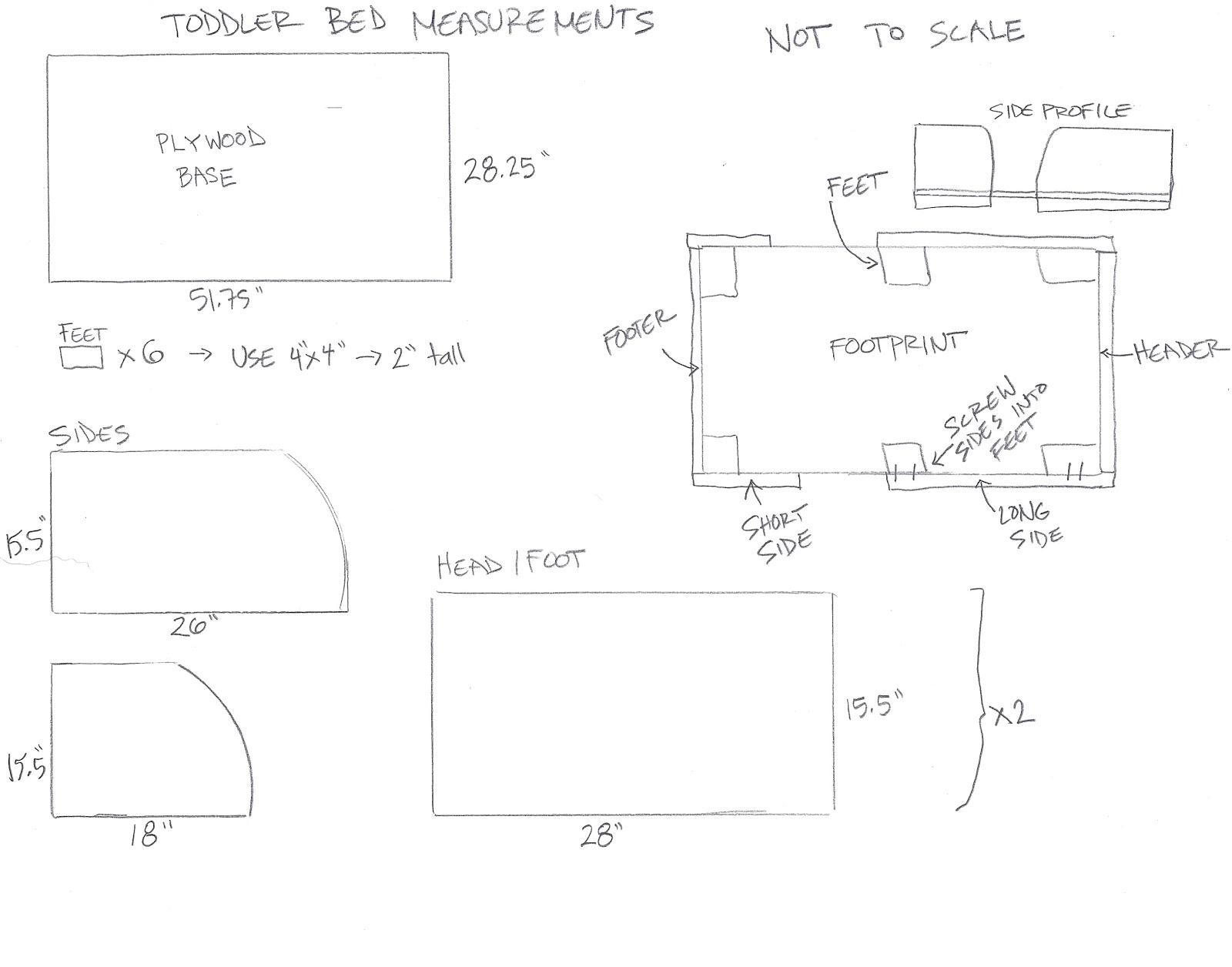 Chris and Sonja The Sweet Seattle Life DIY Toddler Bed Measurements