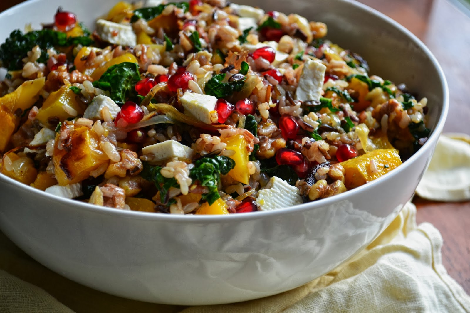 Nourish The Roots Wild Rice Salad with Butternut Squash and Pomegranate