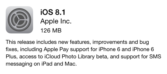 Apple Finally Rolled Out iOS 8.1 Update with Apple Pay Apple Finally Rolled Out iOS 8.1 Update with Apple Pay