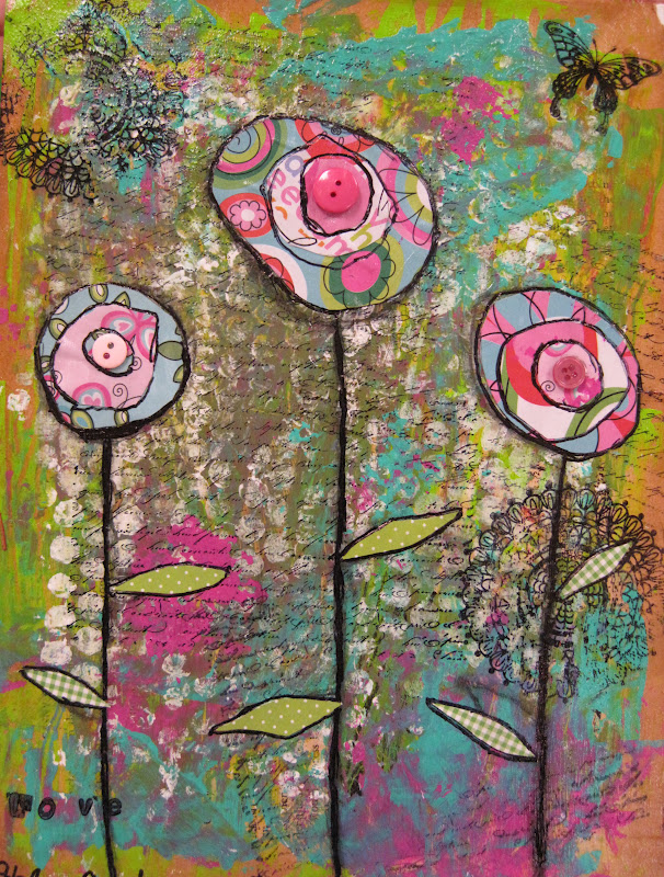 Angela Anderson Art Blog Mixed Media Flowers Kid's Art Class