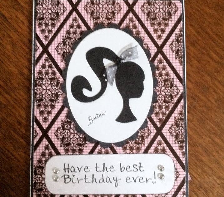 Handmade custom greeting cards and birthday supplies by Kelly: Barbie birthday card I made for