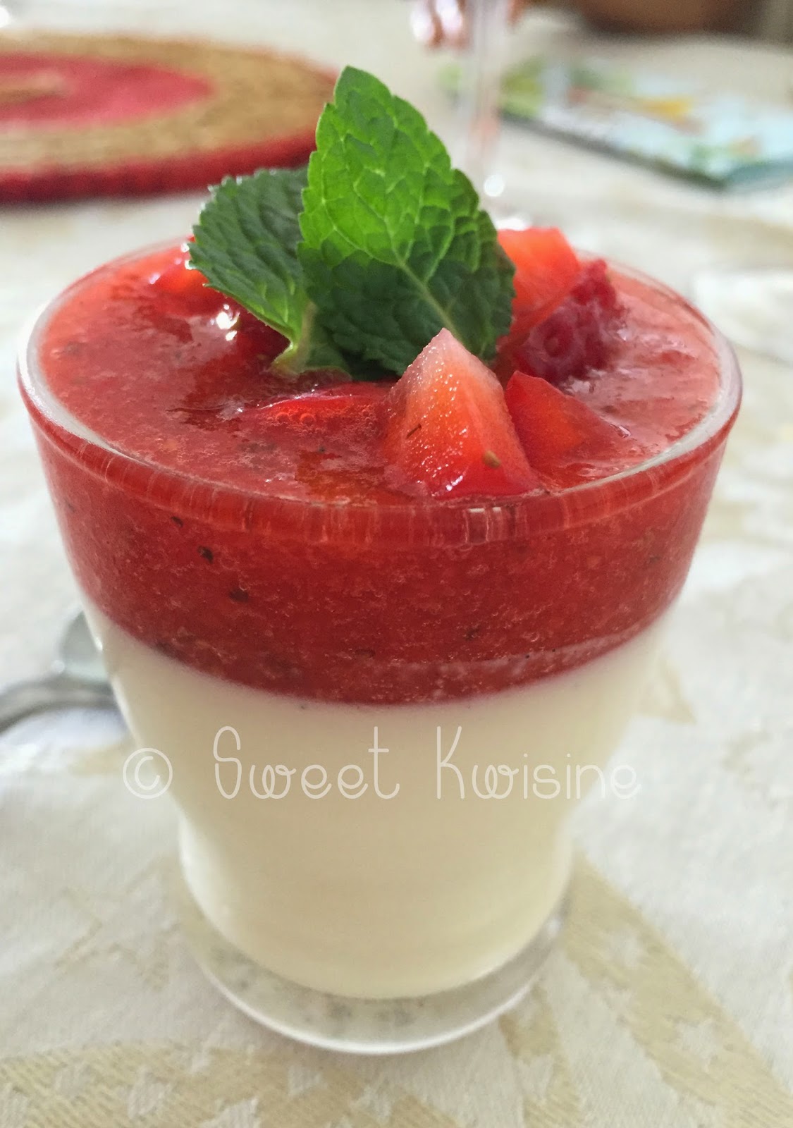 La panna cotta à la fraise