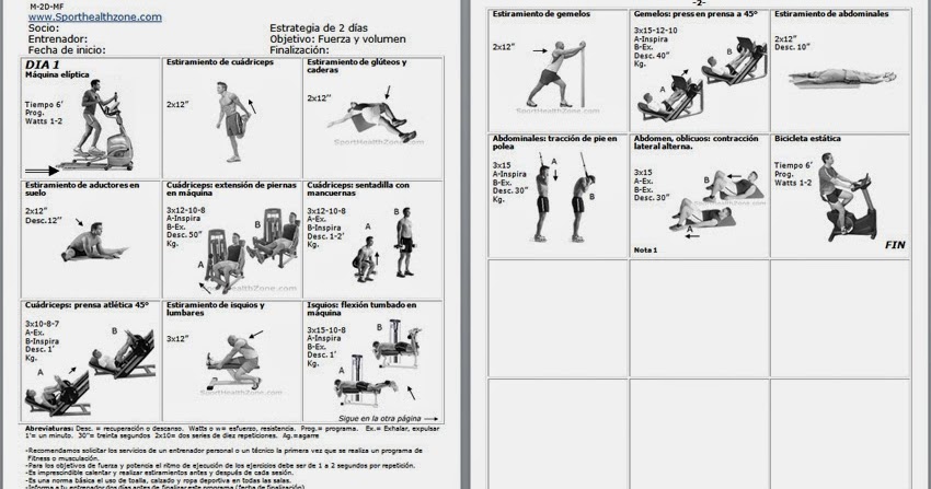 Rutinas de Gimnasio: RUTINA DE VOLUMEN Rutinas de Gimnasio: RUTINA DE VOLUMEN