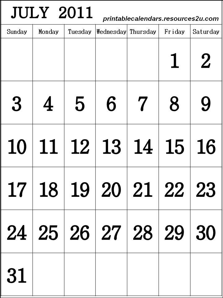 Calendar 2011 July printable printable calendars july. Calendar 2011 July printable