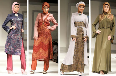 Busana batik muslim yang unik dan feminim