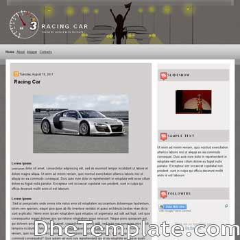 Racing Car blogger template. simple blogspot template