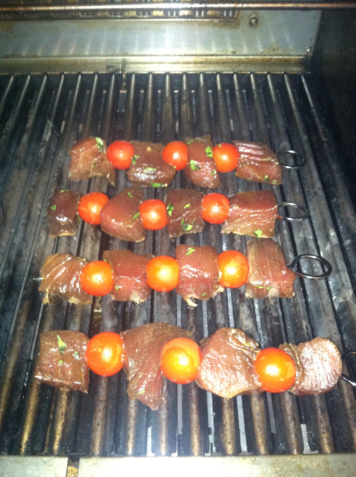 Beyond My Recipes Grilled Tuna Steak Kabobs