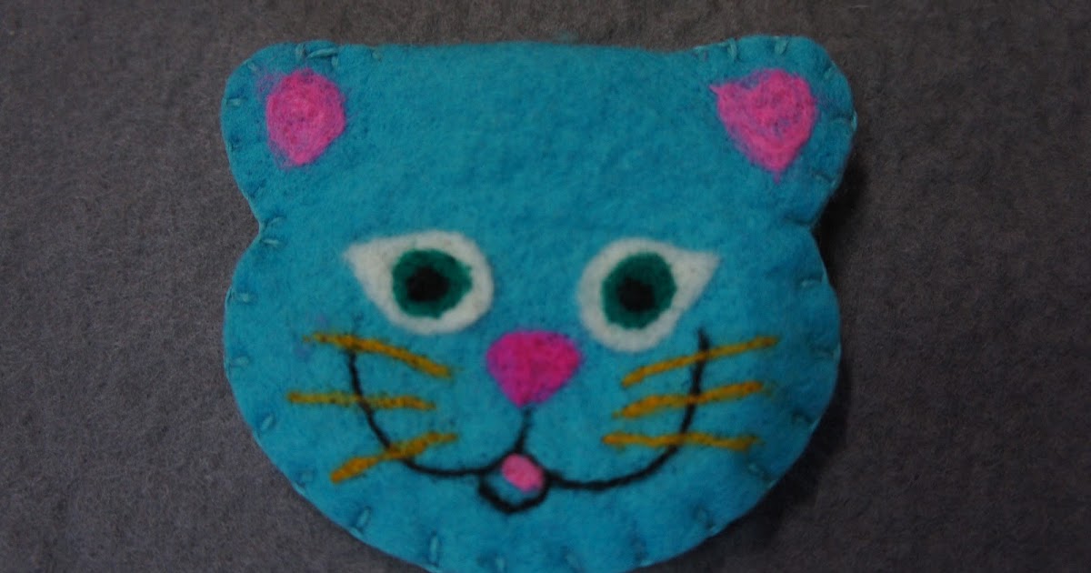 Haloshka keçe moda aksesuar Keçe kedi cüzdan