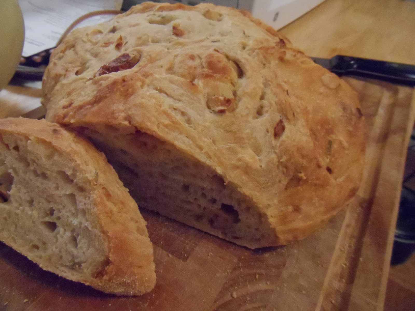 Working Out and Eating In Rosemary and (33 cloves of) Roasted Garlic Bread