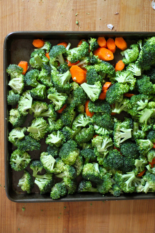 Home Made Lovely Roasted Broccoli and Carrots