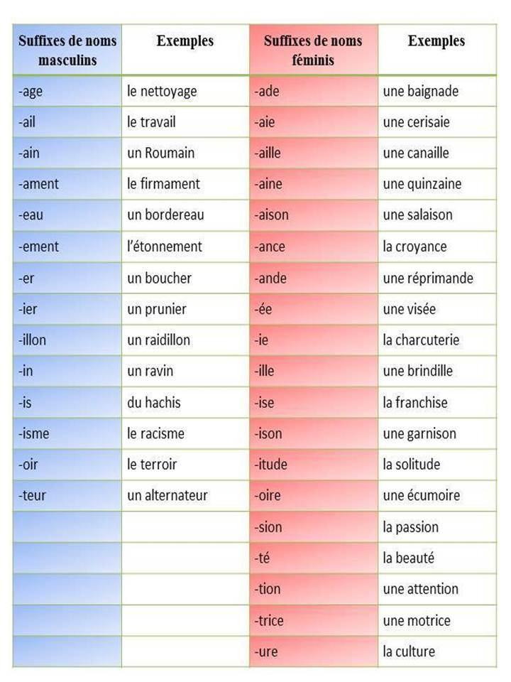 Françando: Difficultés du français: le genre des noms