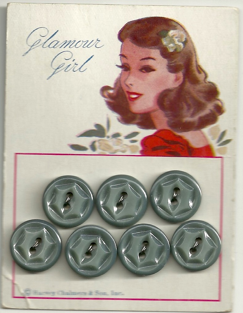 The Paper Collector Glamour Girl buttons by Harvey Chalmers & Sons, Inc.