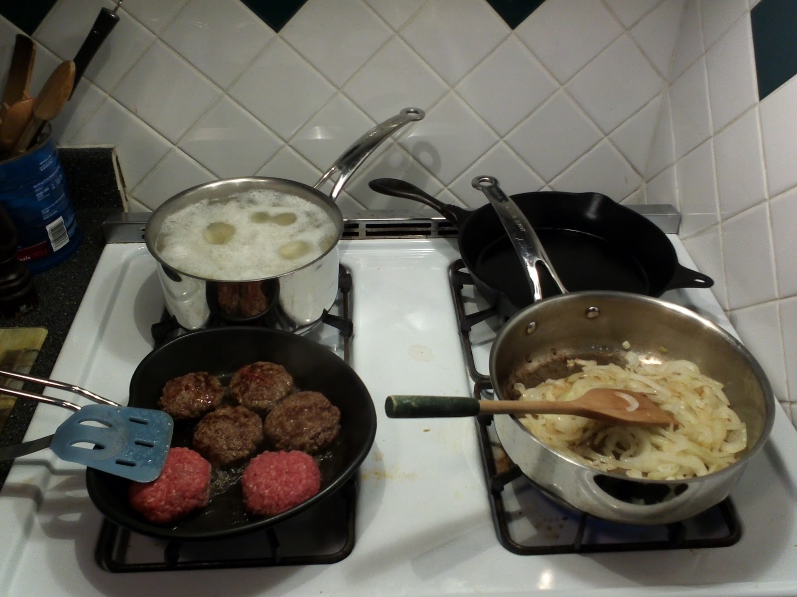 Recipes by the Haggis and the Herring Baba's Panfried Burgers with Onions and Mashed Potatoes