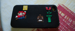 iphone coque DIY fil à broder mario bros