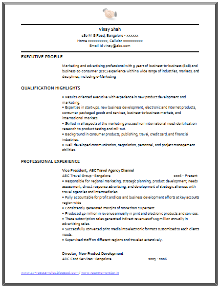 executive director sample resumes
