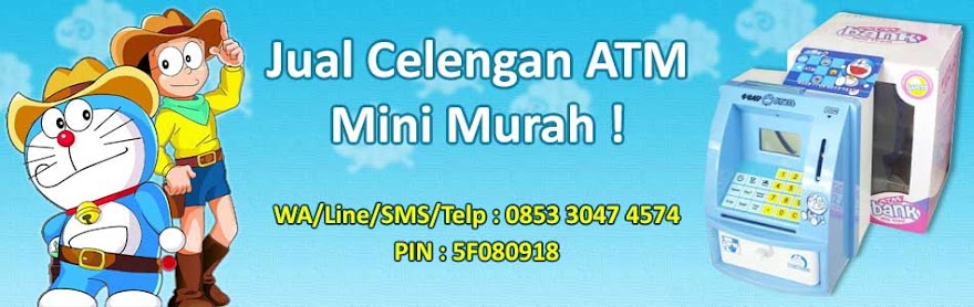 tempat jual beli celengan bentuk atm ukuran mini untuk anak kreatif yang keren lucu unik dan cantik