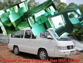 Our Comfy Van with Free WiFi to GO! We keep you connected even you are on the ROAD!