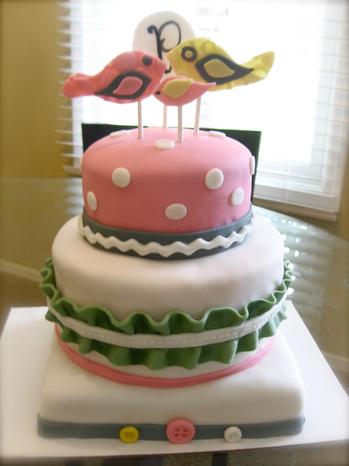 The Cake Baketress: Bird Themed Baby Shower Cake!