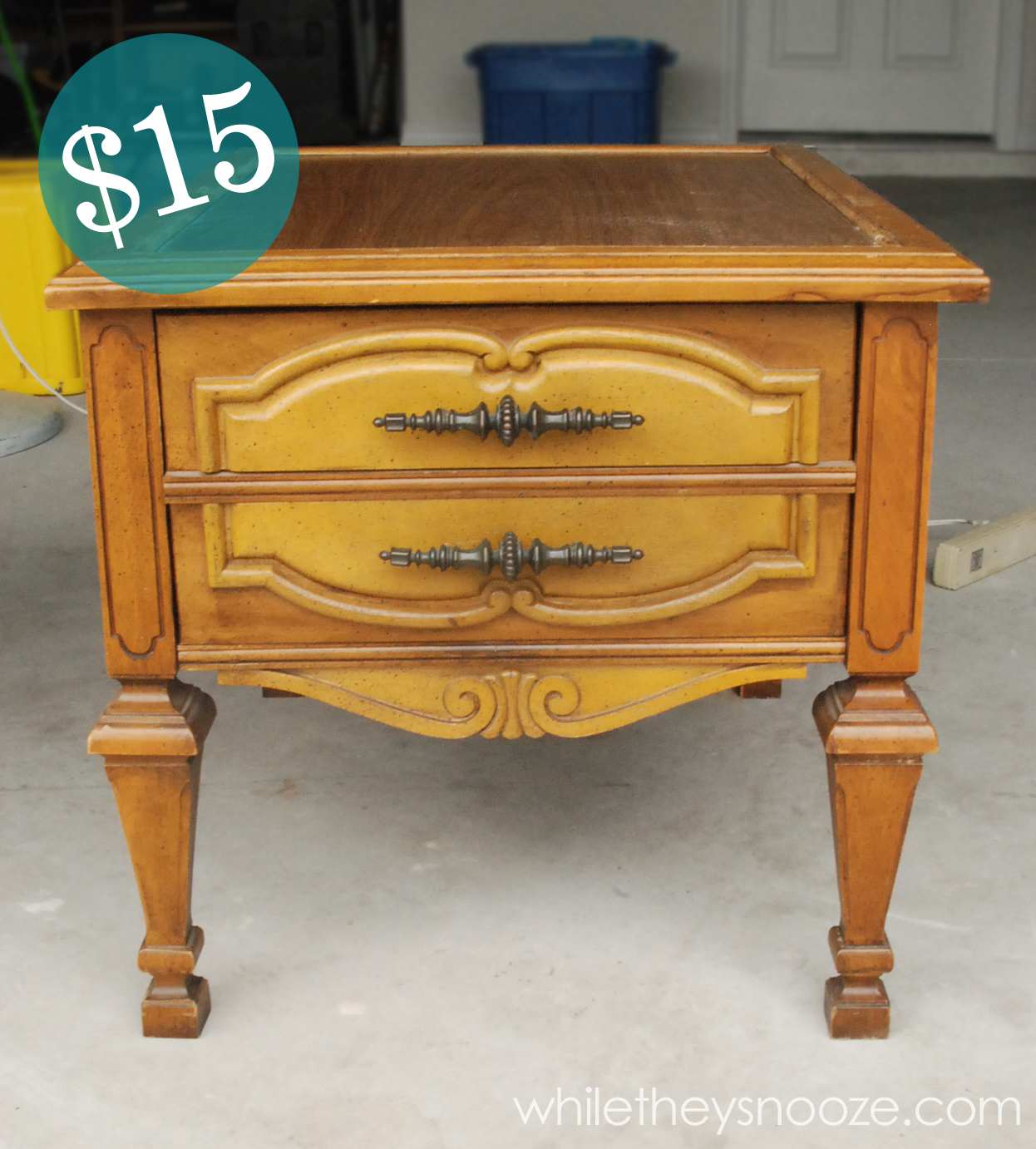 While They Snooze End Table Makeover