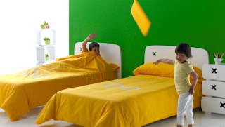 model dua tempat tidur anak Dua tempat tidur anak
