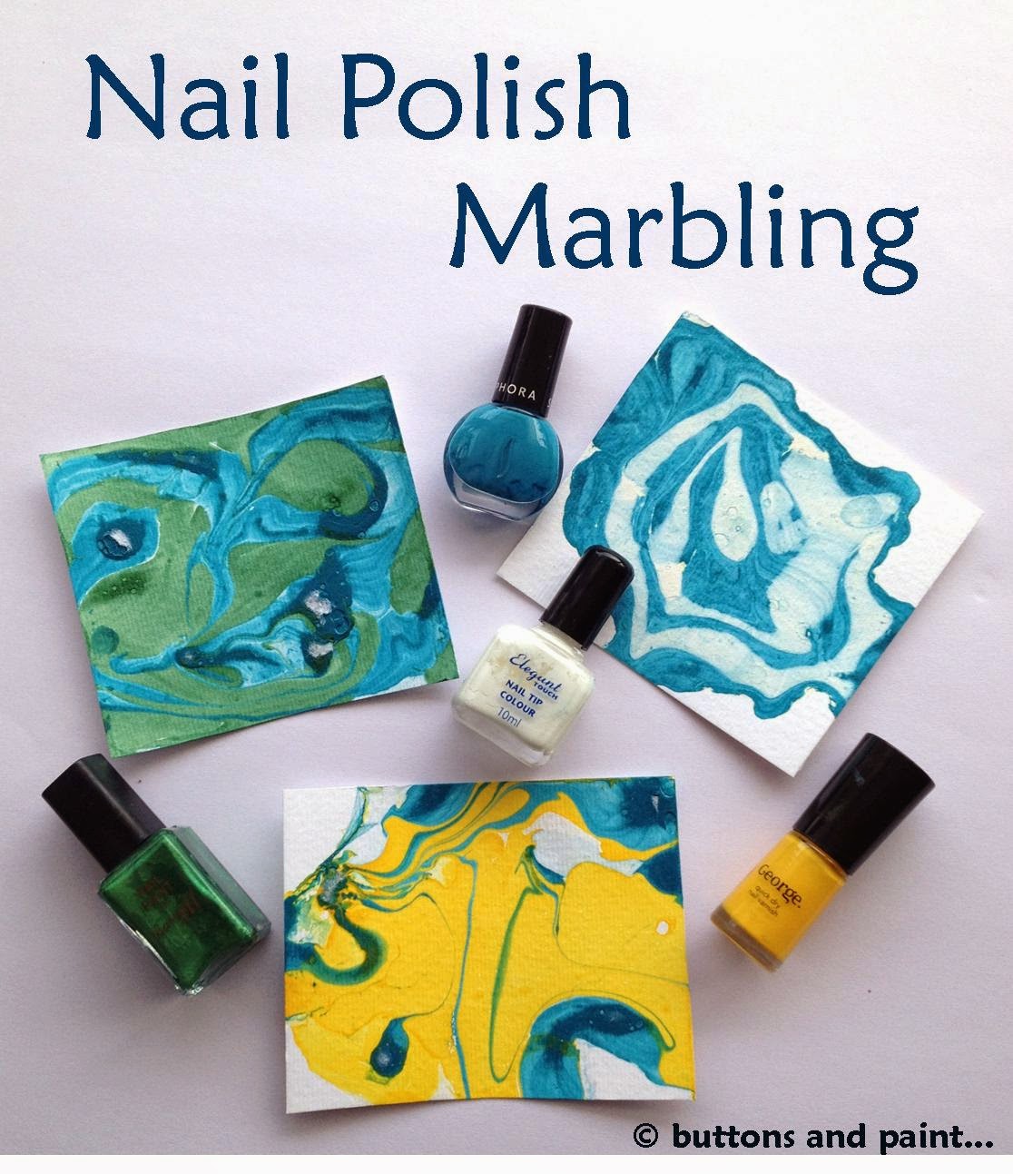 buttons and paint... Tips, Tools & Techniques Nail Polish Marbling