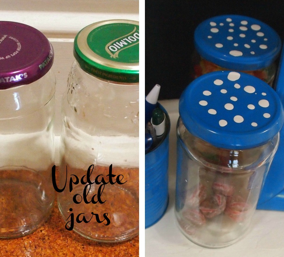 THE THRIFTY CHALLENGE Kitchen jar display.