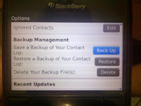 how to backup blackberry contacts