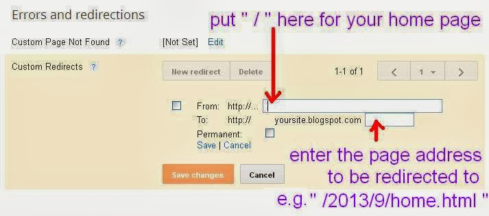Blogger: How to setup a static home page step 3