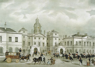 "Horse Guards from Whitehall Shotter Boys pub 1836 edited". Licensed under Public Domain via Wikimedia Commons - http://commons.wikimedia.org/wiki/File:Horse_Guards_from_Whitehall_Shotter_Boys_pub_1836_edited.jpg#/media/File:Horse_Guards_from_Whitehall_Shotter_Boys_pub_1836_edited.jpg