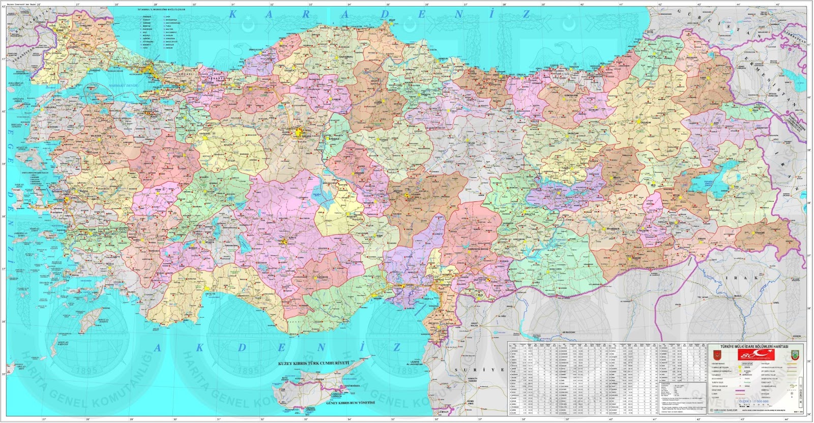 Large Map of Turkey City Turkey Physical Political Maps of the City
