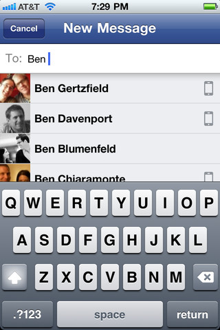 Facebook Messenger for iPhone Receives a New Update Version 1.5,iOS 5 Compatible