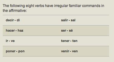 affirmative tu commands