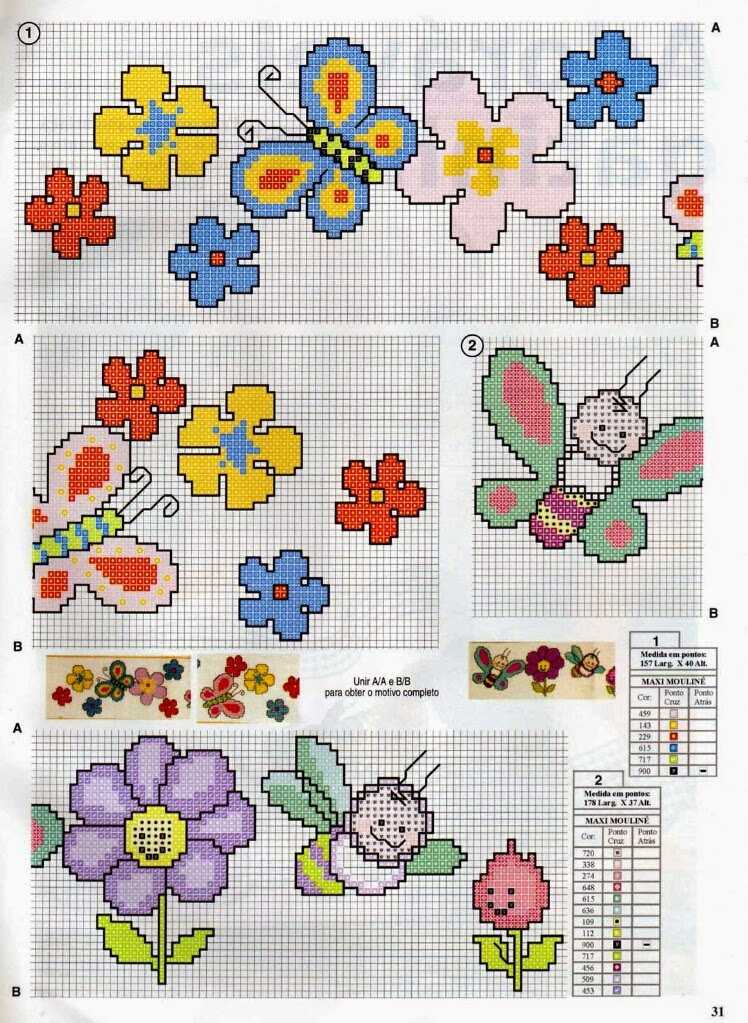 ♥Meus Gráficos De Ponto Cruz♥: Borboletas para Bordar Ponto Cruz