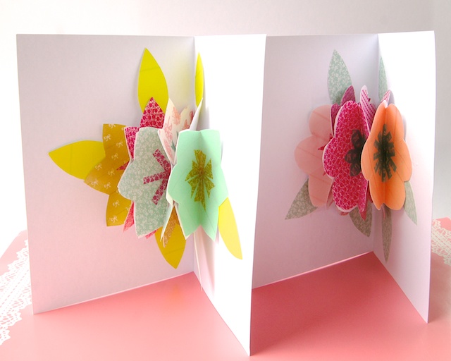 Pops Up Flower Bouquet Greeting Card Paper For Mother's Day