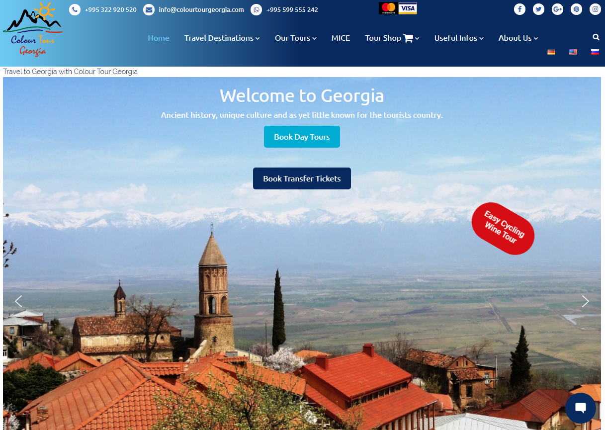Website of Colour Tour Georgia