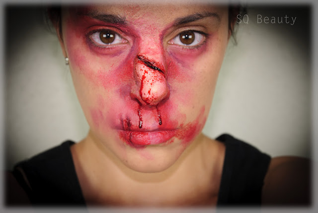 Maquillaje efectos especiales: Nariz rota, Special Effects makeup: Broken nose Halloween Silvia Quirós