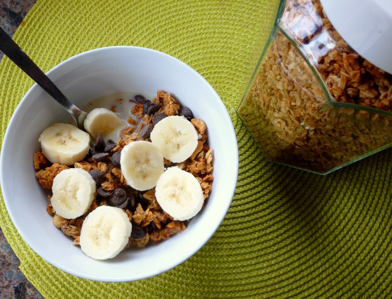 Kirsten's Kitchen of vegan creations Peanut butter and banana granola