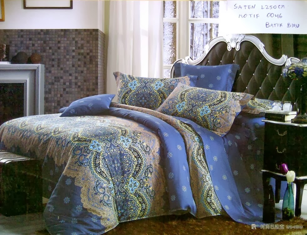 Sprei Jepang Motif Batik Biru Sprei Jepang Motif Batik Biru