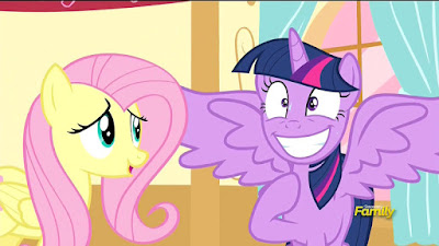 Fluttershy tries to calm Twilight down