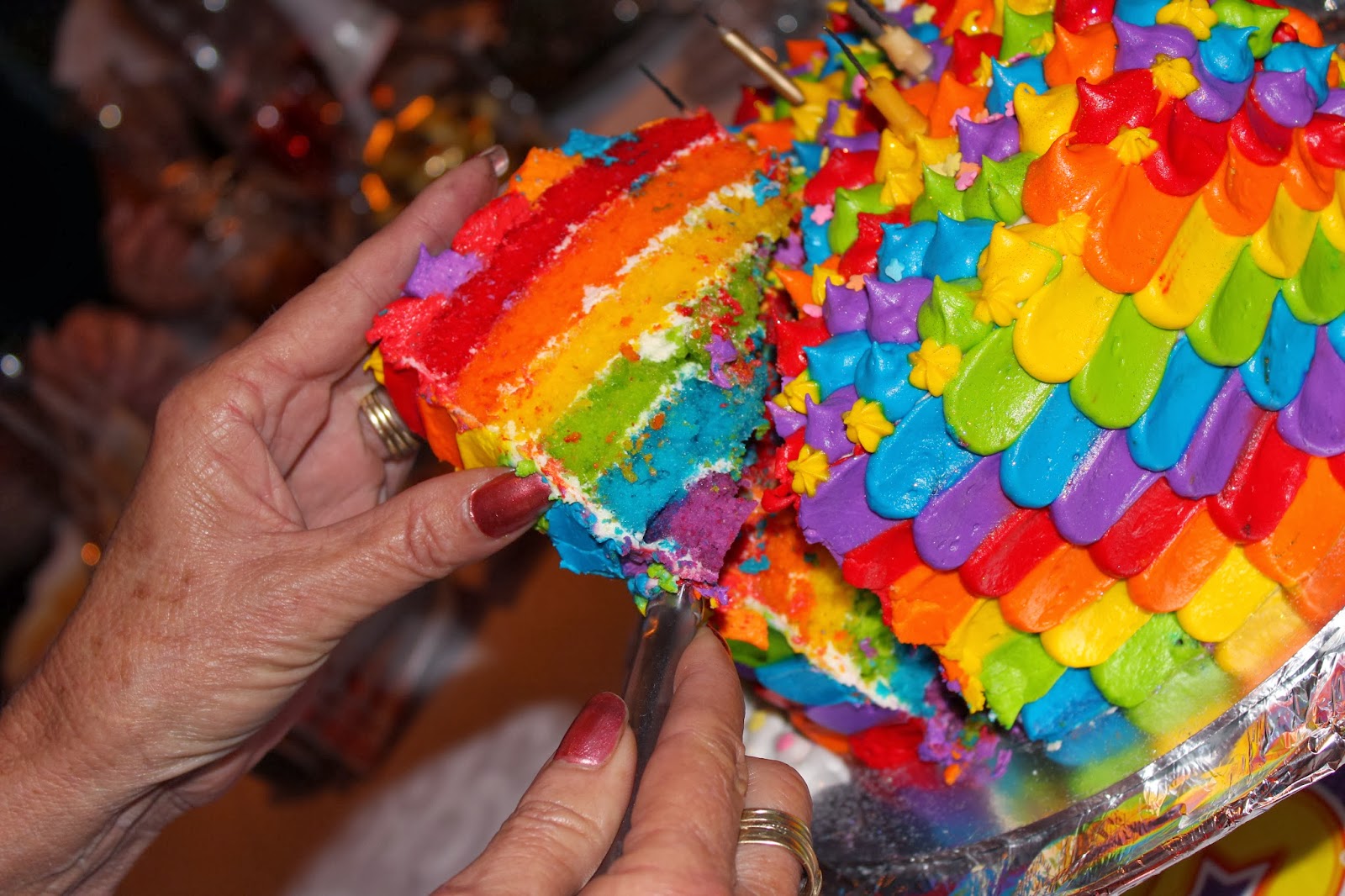 The Mixing Bowl Cake Company's Rainbow cake