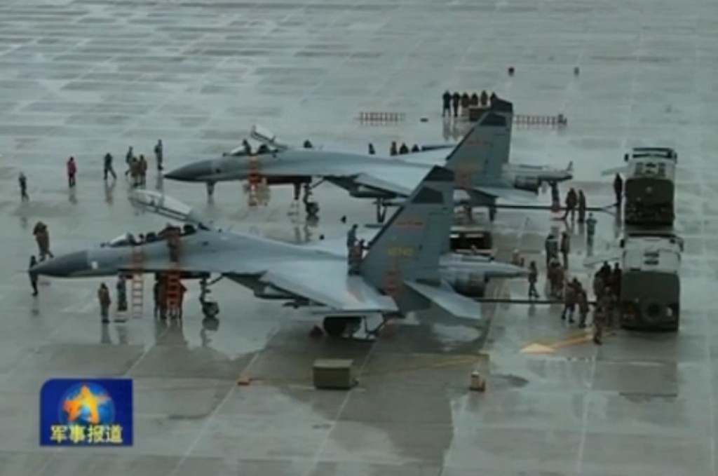 J+18+Fighter 11 Sino Flanker Fighter Aircrafts Participate in Exercise | Chinese ...