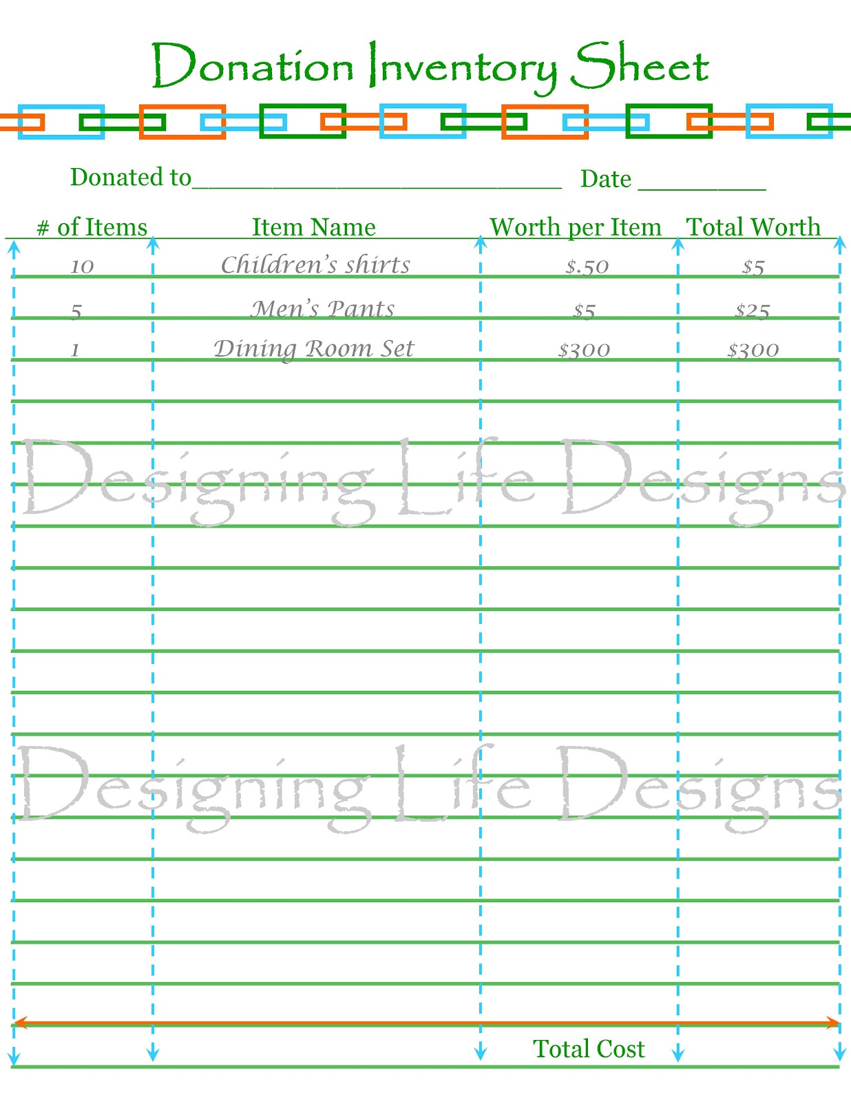 inventory log sheet template