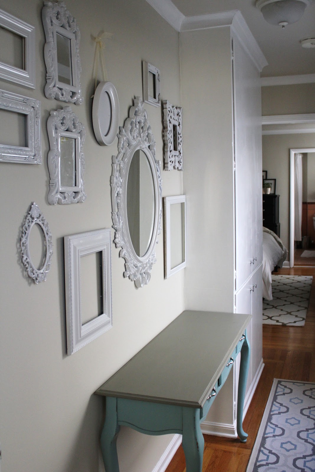 Cup Half Full Gallery Wall of White Ornate Frames