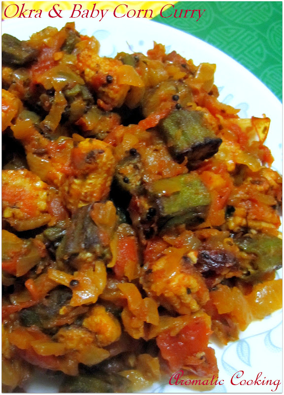 Aromatic Cooking Okra And Baby Corn Curry