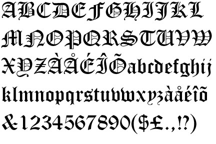 oldenglishtext tattoo old english cursive Abstract Fonts