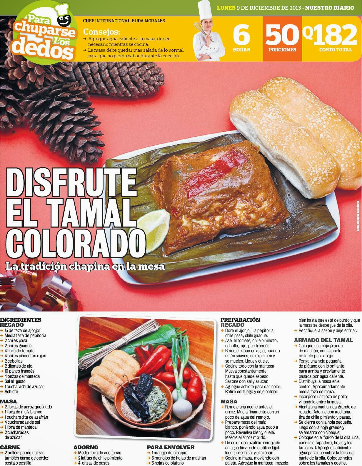 Tamales colorados para la navidad Euda Morales