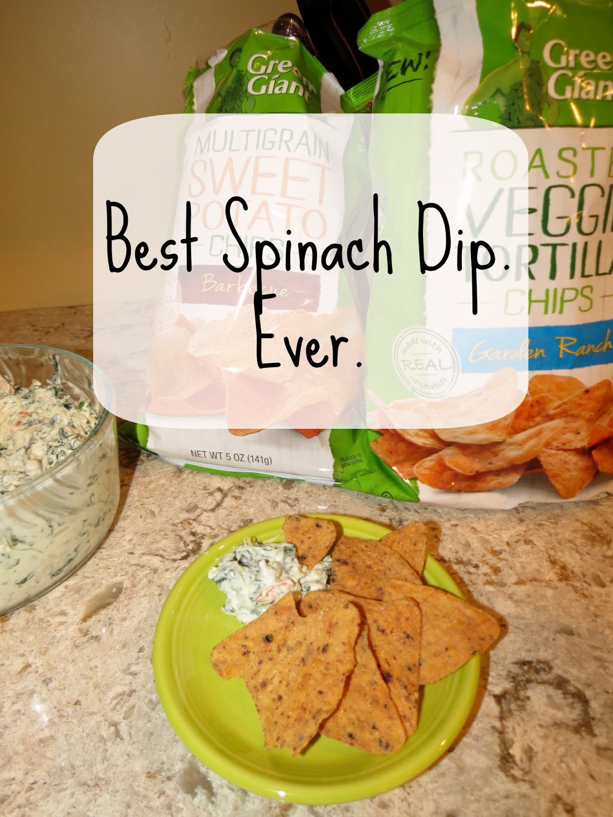 Let's Just Build a House! Recipe Spinach Dip and GiantFlavor Chips