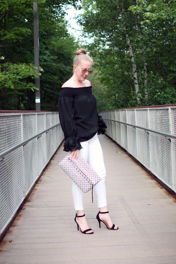 vava off the should top, revolve clothing, new england style blogger, massachusetts blogger, boston style blogger, on the style blog, black and white style