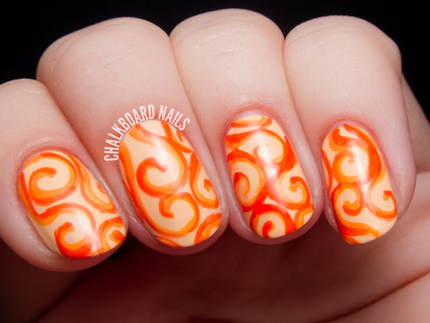 candied orange peel nail art