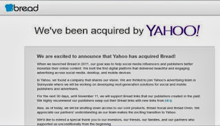Marissa Mayer led Yahoo Inc. has acquired another startup Bread